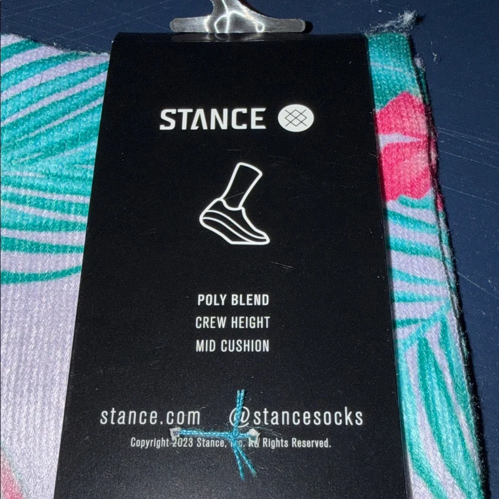 Stance Tropical Floral Crew Socks - Pink and Teal